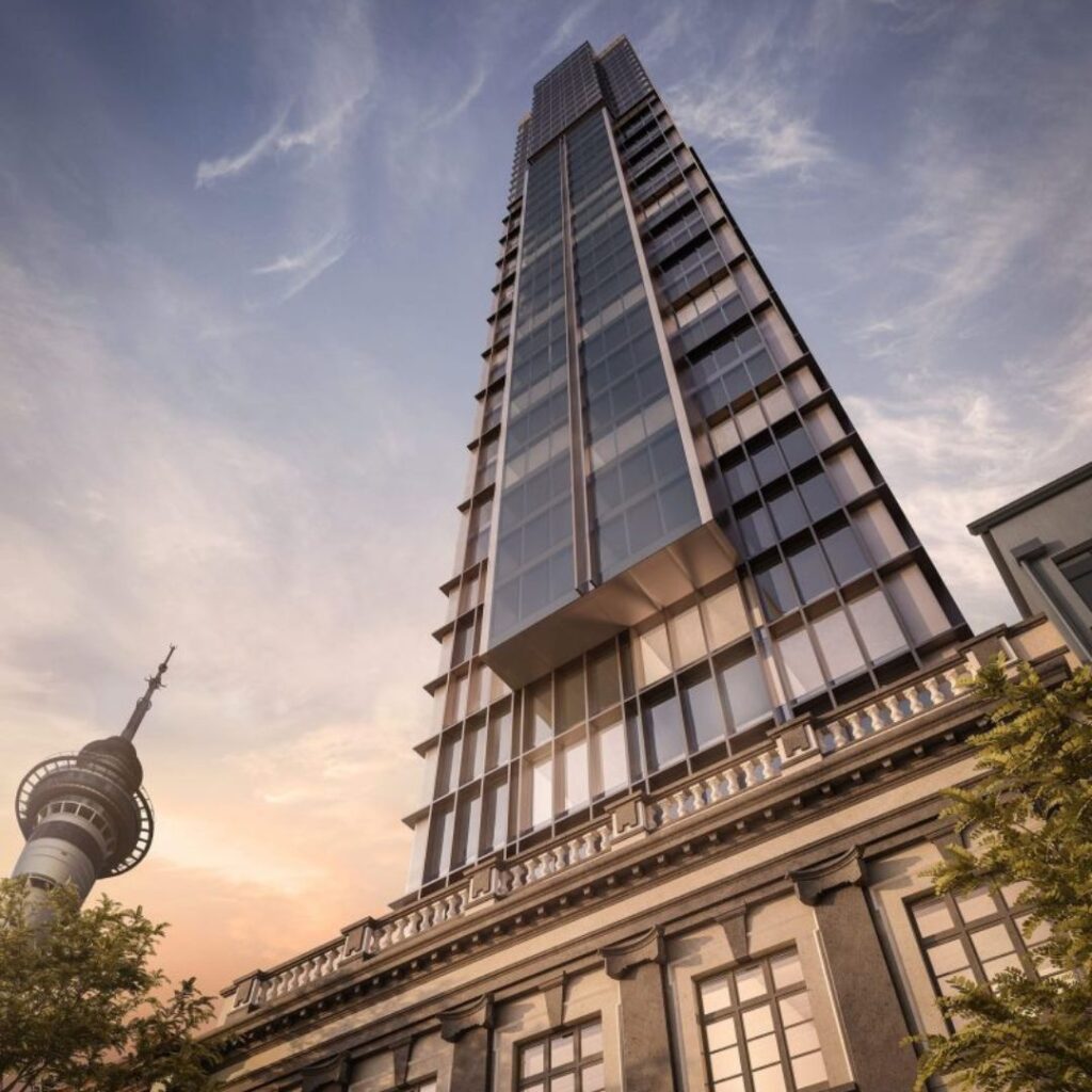 Fire-resistant systems protecting the heritage-listed Indigo Hotel tower.