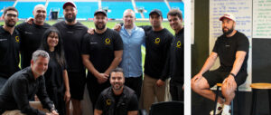 Passive Fire NZ team with Joseph Parker at GO Media Stadium during strategy day