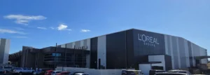 Wide banner view of L’Oréal’s Green Star 6 distribution facility in Auckland.