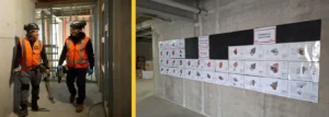 Passive Fire NZ team and site fire-stopping details displayed to improve coordination between trades on a construction site.