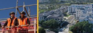 Passive fire team on construction site alongside high density residential development in New Zealand 